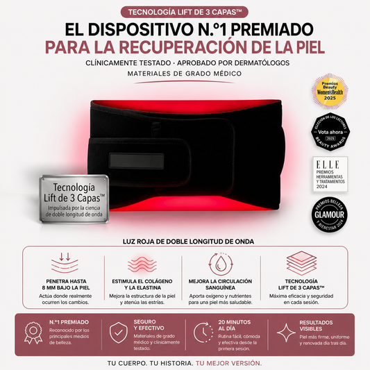 FAJA DE LUZ ROJA SLIMORA REAFIRMANTE ABDOMINAL